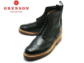 グレンソン 靴 フレッド ウィングチップ ブラック カーフレザー メンズ シューズ GRENSON FRED 110009 BLACK CALF LEATHER