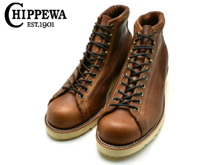 楽天市場 チペワ モンキーブーツ Chippewa ブラウン 1901a99 レーストゥトゥ Chippewa 6 Cuero Brentwood Lace To Toe Premium One