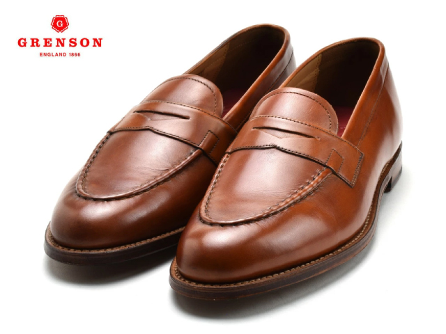グレンソン GRENSON LLOYD TAN HAND PAINTED 111372 ローファー スリッポン 革靴 紳士靴 靴 タン メンズ |  PREMIUM ONE