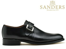 サンダース 靴 モンクストラップ SANDERS 8471B ブラック メンズ ビジネス