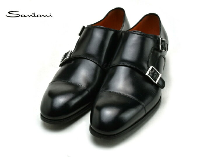 楽天市場】サントーニ Santoni ダブルモンクストラップ ブラック 14549 