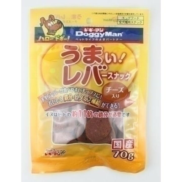 楽天市場 ドギーマン うまい レバースナック チーズ入り 70g 犬用スナック おやつ ペット 総合通販premoa 楽天市場店