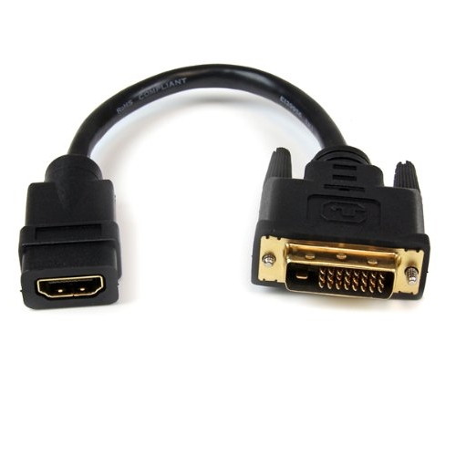 HDMI標準ケーブルを使って DVI-DデバイスをHDMIR対応デバイスへ接続 StarTech HDDVIFM8IN HDMI - DVI-D変換ケーブルアダプタ 20cm メス 沖縄 新作送料無料 DVI 北海道 離島配送不可 新品■送料無料■ 後払い決済不可 代引き 同梱配送不可 オス