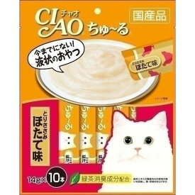 いなばペットフード CIAO ちゅ～る おやつ 猫用 14g×10本 国産 スナック とりささみ ほたて味 チュール ちゅーる