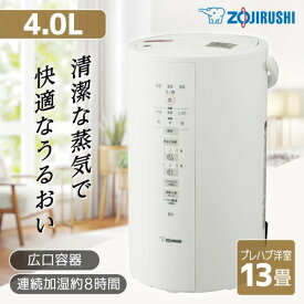 象印 加湿器 4L スチーム式 大容量 蒸気 加湿 シンプル フィルター不要 お手入れ 安心 簡単 チャイルドロック 煮沸式 おしゃれ ホワイト EE-DD50-WA 純正品 メーカー様お取引あり 初期不良対応 メーカー保証対応