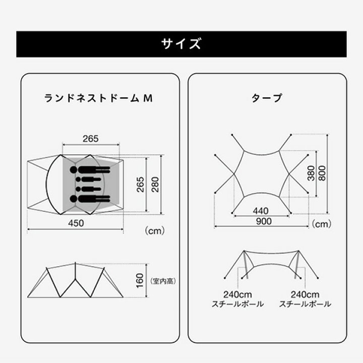 楽天市場】スノーピーク snow peak ランドネスト M テントタープセット 