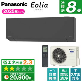エアコン 8畳 パナソニック PANASONIC エオリア CS-255DEL-H ダークグレー [ルームエアコン(主に8畳用)]