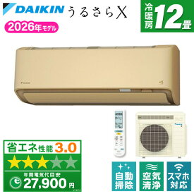 【枚数限定!最大2300円OFFクーポン】エアコン 12畳 ダイキン 工事費込み・本体のみ選べる S366ATRS-C DAIKIN ベージュ うるるとさらら うるさらX RXシリーズ [エアコン (主に12畳用)]