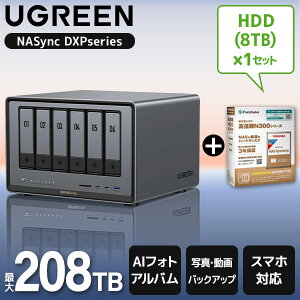UGREEN DXP6800Pro NASync NAS 6�x�C + ���� N300A08-HDWG780UZSVA 3.5�C���`����HDD 8TB 7200rpm SATA 6Gb/s �Z�b�g