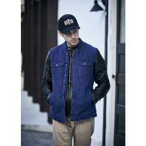 MOTO CLUB VEST INDIGO XL MV02 RIDEZ [veN^[xXg]