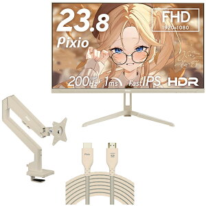 Pixio PX248WAVEBE-O x[W 23.8^ Q[~OtfBXvC + j^[VOA[ (3֐ KXXvO) + HDMI2.1P[u 2m Zbg