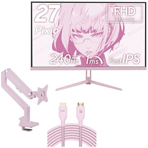 Pixio PX279WAVEK-PW sN 27^ Q[~Oj^[ + 3֐߃j^[A[ (1) + HDMI2.1P[u 2m Zbg