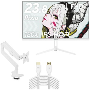 Pixio PX246WAVEW-O zCg 23.8^ Q[~Oj^[ + 3֐߃j^[A[ (1) + HDMI2.1P[u 2m Zbg