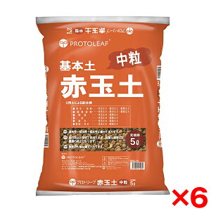 【6個セット】プロトリーフ 赤玉土 中粒 5L