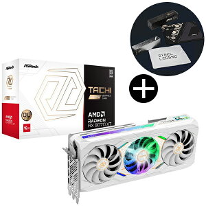 ASRock RX9070XT TCW 16GO �z���C�g Radeon RX 9070XT Taichi White 16G OC �O���t�B�b�N�{�[�h + �I���W�i���}�E�X�p�b�h �Z�b�g