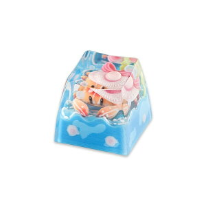 kj-akc-plp-crab KEYMOJI �u���[ Pool Party Artisan Keycap for Cherry MX Switches Miss Crab [�L�[�L���b�v]