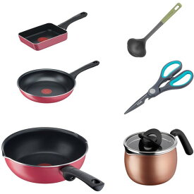 T-fal福袋 クランベリー&マルチポットセット 6点セット T-fal クランベリーレッド ※IH非対応