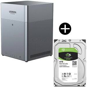 UGREEN DH4300plus NASync NAS (4�x�C) + Seagate ST8000DM004 BarraCuda 3.5�C���`�����n�[�h�f�B�X�N (8TB) ���o���N�i �Z�b�g
