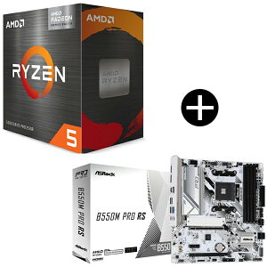 AMD Ryzen 5 5500GT BOX With Wraith Stealth Cooler CPU + ASRock B550M Pro RS �}�U�[�{�[�h �Z�b�g