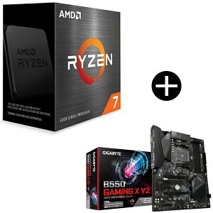 �y�������K�i�z AMD Ryzen 7 5700X W/O Cooler CPU + GIGABYTE B550 GAMING X V2 �}�U�[�{�[�h �Z�b�g