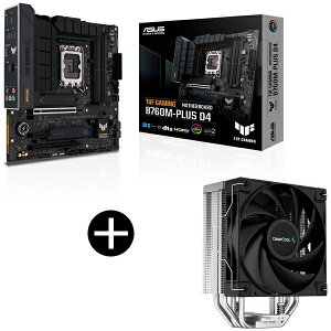 ASUS TUF GAMING B760M-PLUS D4 MicroATX�}�U�[�{�[�h + DEEPCOOL R-AK400-BKNNMN-G-1 �T�C�h�t���[�^CPU�N�[���[ �Z�b�g
