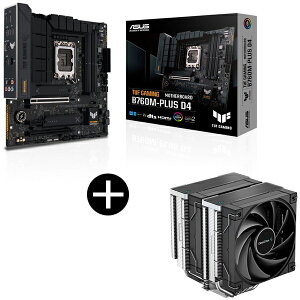 ASUS TUF GAMING B760M-PLUS D4 MicroATX�}�U�[�{�[�h + DEEPCOOL R-AK620-BKNNMT-G �u���b�N �T�C�h�t���[�^CPU�N�[���[ �Z�b�g