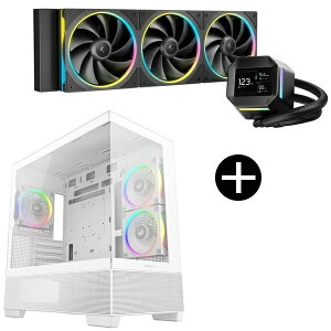 DEEPCOOL R-LM360-BKDMMC-1 �u���b�N CPU�N�[���[ + R-CG380-WHAGM3-G �z���C�g PC�P�[�X �Z�b�g