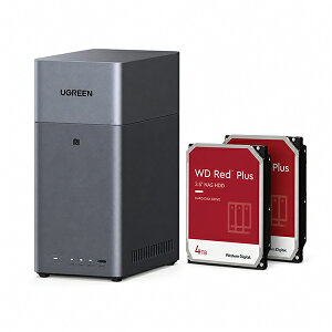 DH2300+HDD4TB*2 BundleSet UGREEN [NAS�����Z�b�g (NASync DH2300+WD Red Plus WD40EFPX 4TB×2��)]