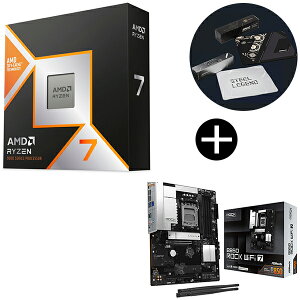 AMD Ryzen 7 9800X3D CPU + ASRock B850 Rock WiFi 7 �u���b�N �}�U�[�{�[�h + ASRock�I���W�i���}�E�X�p�b�h �Z�b�g