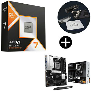 AMD Ryzen 7 9850X3D W/O Cooler WOF 100-100001973WOF CPU (8C/16T 4.7Ghz 120W) + ASRock B850 Rock WiFi 7 �u���b�N �}�U�[�{�[�h + ASRock�I���W�i���}�E�X�p�b�h �Z�b�g