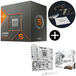AMD Ryzen 5 8600G BOX With Wraith Stealth Cooler CPU + ASRock B850M Challenger WiFi White �z���C�g microATX�}�U�[�{�[�h + ASRock�I���W�i���}�E�X�p�b�h �Z�b�g