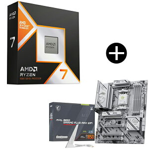 AMD Ryzen 7 9850X3D W/O Cooler WOF 100-100001973WOF CPU (8C/16T 4.7Ghz 120W) + MSI MAG B850 GAMING PLUS MAX WIFI �}�U�[�{�[�h �Z�b�g