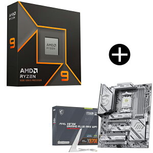 AMD Ryzen 9 9900X W/O Cooler WOF (12C/24T�A4.4GHz�A120W) CPU + MSI MAG X870E GAMING PLUS MAX WIFI �z���C�g MAG X870E GAMING PLUS MAX WIFI �}�U�[�{�[�h �Z�b�g