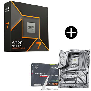 AMD Ryzen 7 9700X W/O Cooler WOF (8C/16T�A3.8GHz�A65W) CPU + MSI MAG X870E GAMING PLUS MAX WIFI �z���C�g MAG X870E GAMING PLUS MAX WIFI �}�U�[�{�[�h �Z�b�g