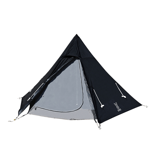 希望者のみラッピング無料 簡単に設営できてコンパクトに収納できる 3人用 ティピー型テント DOD ワンポールテントS テント ST3-44-BK 2020年2月新仕様版 バーベキュー レジャー アウトドア キャンプ ブラック 出色 BBQ