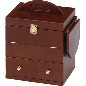 コスメボックス 収納 三面鏡 メイク 化粧 茶色 ブラウン おしゃれ 萩原 MUD-6930BR メーカー直送