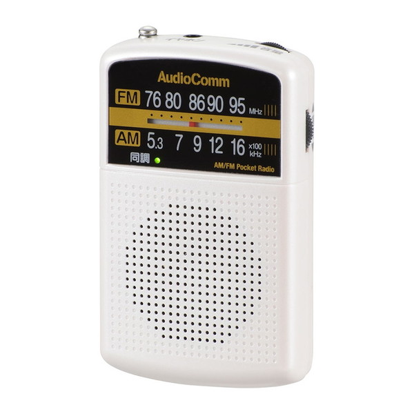 電池長持ち高感度 オーム電機 RAD-P135N-W ホワイト FMポケットラジオ 特別訳あり特価 AM 国内外の人気集結！ AudioComm