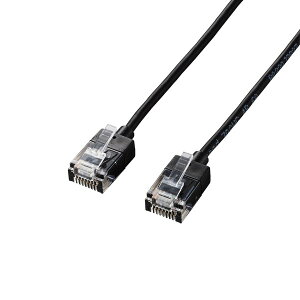 ELECOM LD-GPASS/BK1 LAN�P�[�u�� Cat6A �X�[�p�[�X���� 1m �u���b�N