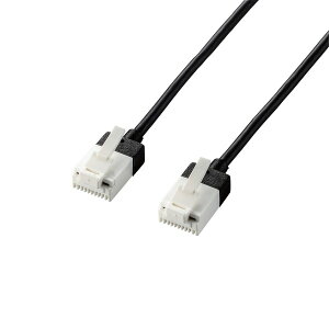 ELECOM LD-GPASST/BK10 LAN�P�[�u�� Cat6A �X�[�p�[�X���� �c�����܂�Ȃ� 1m �u���b�N