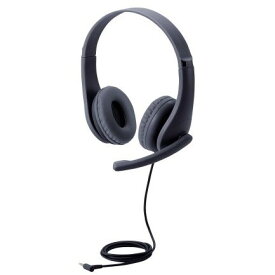 ELECOM HS-KD01TBK ヘッドセット 子供用 両耳 マイクアーム付 4極 アジャスター付 タブレット ノートPC キッズ ブラック オンライン学習 小学生 中学生 メーカー直送