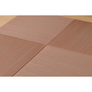 萩原 159054704 カラーの選べる 軽量 置き畳 紗彩 65×65×2.5cm レッド メーカー直送 新生活