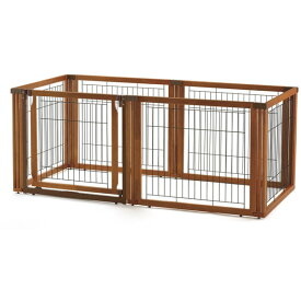 リッチェル 犬 サークル 超小型犬〜中型犬用 木製 ペット用木製3WAYサークル ブラウン 6面70H