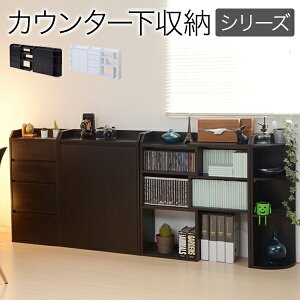 カウンター下収納 4点セット 薄型 ミニ キャビネット 両扉 付き チェスト 伸縮ラック コーナーラック 幅162 〜 194 奥行22 高さ80 突っ張り金具付 組み合わせ YHK-0204FULLSET-DB JKプラン メーカー直