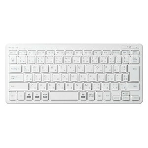 【エントリーでP10倍!24日20:00-27日9:59】 ELECOM TK-FBP100WH Bluetoothミニキーボード パンタグラフ式 薄型 マルチOS対応 ホワイト メーカー直送 新生活