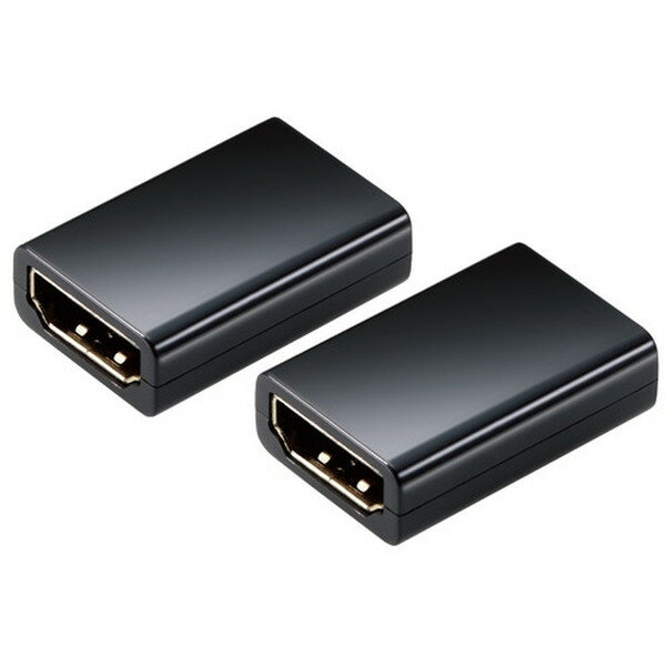 ELECOM AD-HDAASS02BK ブラック HDMI アダプタ 延長 金メッキ 4K 60p スリムタイプ 2個入 EU RoHS指令準拠