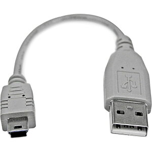 StarTech USB2HABM6IN �O���[ [USB�~�jB �P�[�u�� 15cm Type-A(�I�X) - Mini-B(�I�X)]