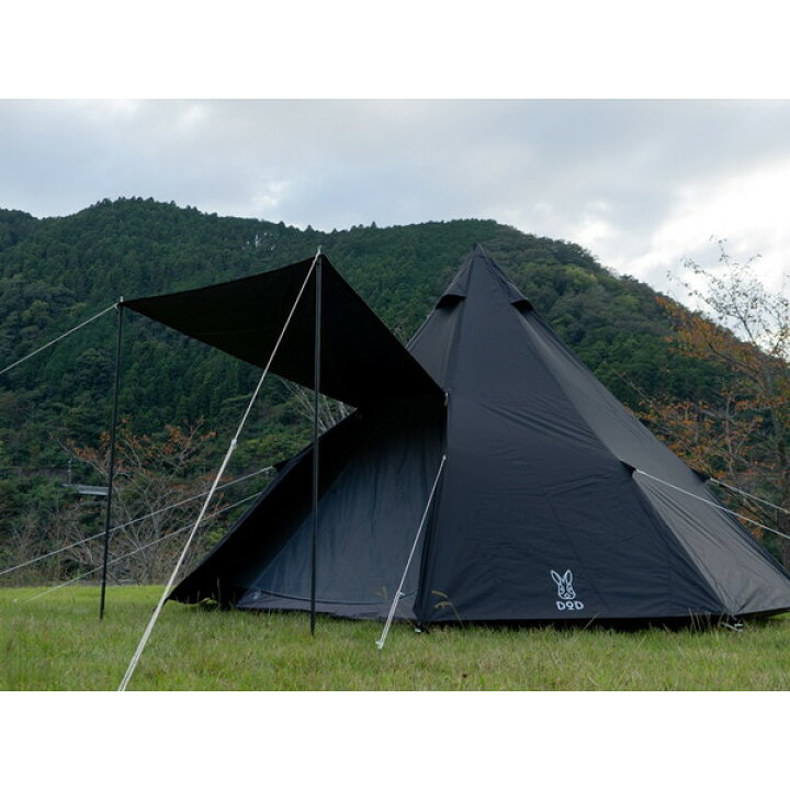 楽天市場】DOD テント ワンポールテントL T8-200-BK dod キャンプ  
