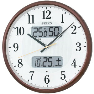 ファミリー・ライフ SEIKO 温湿度計付き電波掛け時計(a27918) メーカー直送