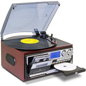 クマザキエイム MA-90 [多機能レコードプレーヤー] レコード CD カセット AM FM ラジオ スピーカー内蔵