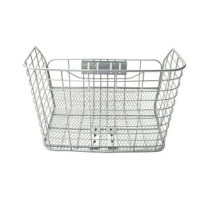 【エントリーでP10倍!24日20:00-27日9:59】 48385 横ワイドメッシュ/ワイヤー前カゴ サギサカ シルバー